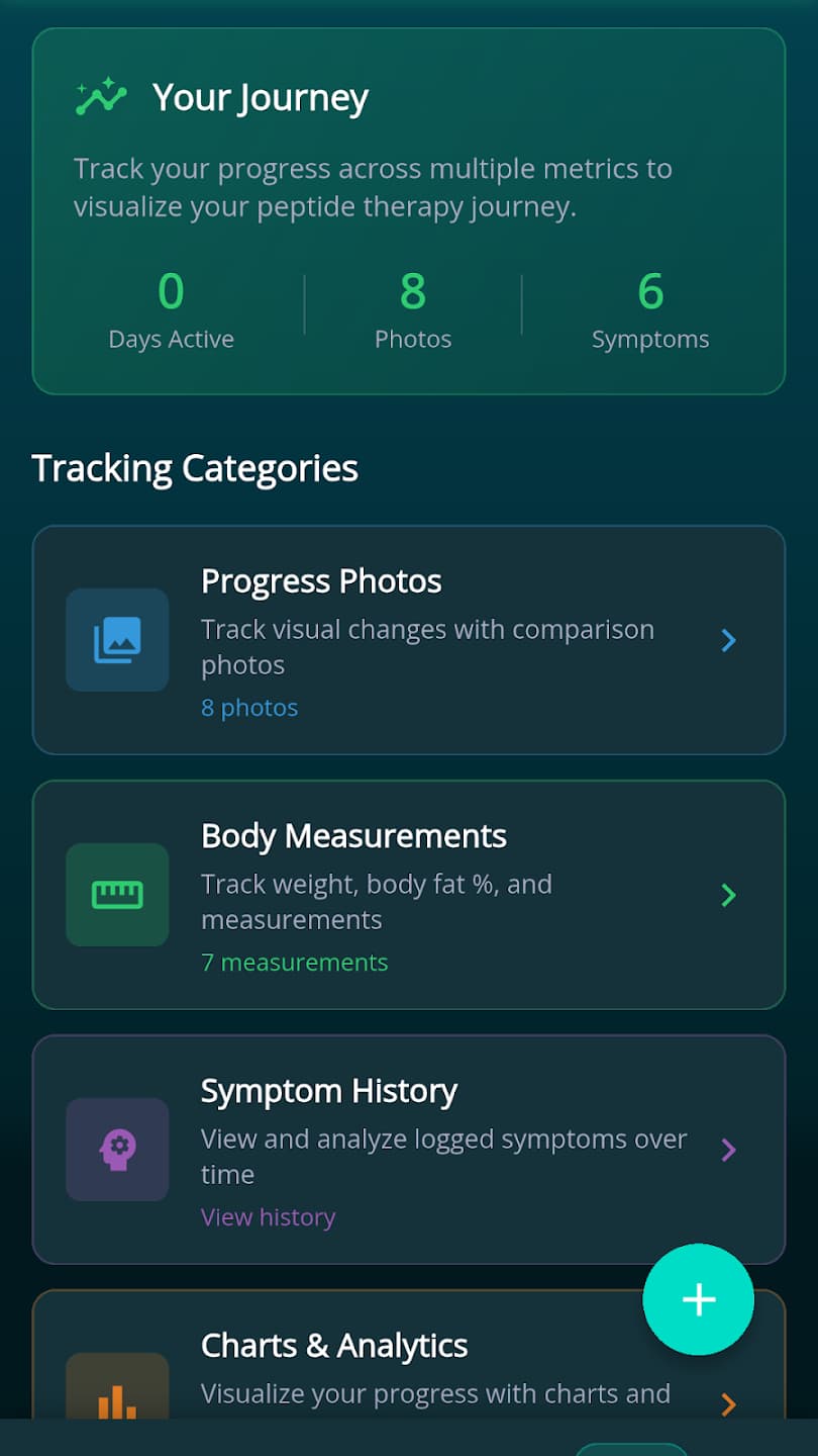 PeptiSync mobile app stack builder