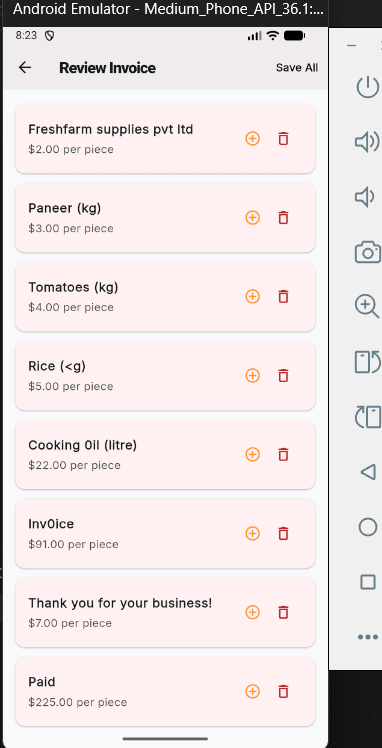 ProfitPlate Android app home screen